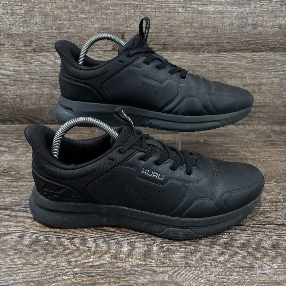 Kuru Shift Shoes Men's 8.5 M Jet Black Leather Anti-Slip Walking Sneaker